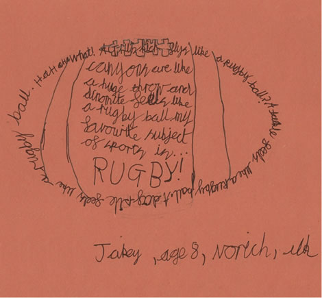 Rugby ball shape poem