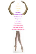 Shape poem in the shape of a ballet dancer
