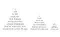 Example of a shape poem in the shape of three mountains