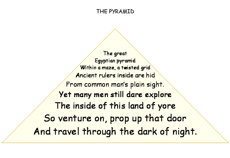 The Pyramid - A Shape Poem by Vincent