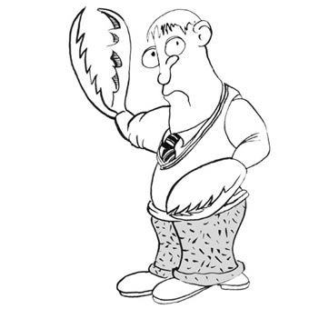 The lobster boy puts on his claws