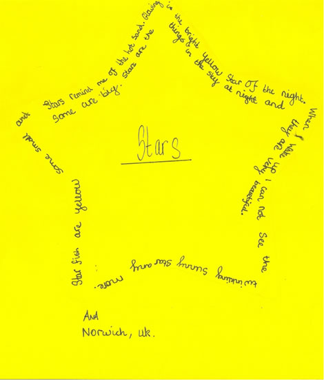 Star shaped shape poem