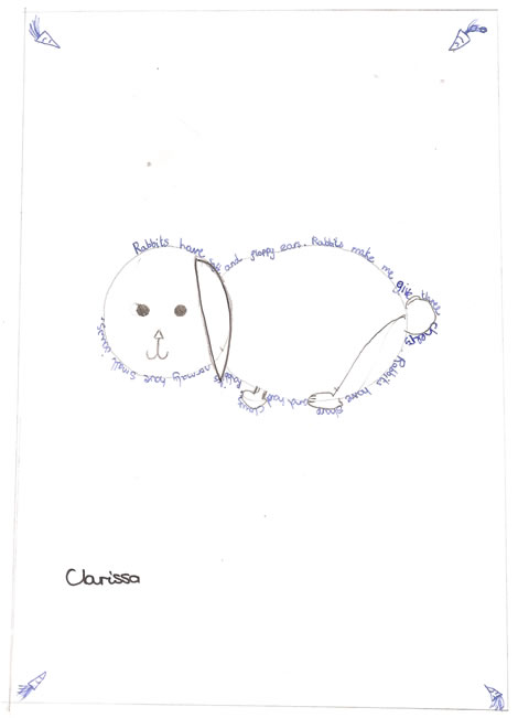 Rabbit shape poem